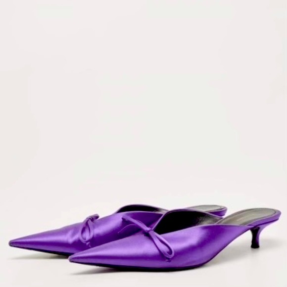 Balenciaga Knife Satin Mules - Picture 1 of 9